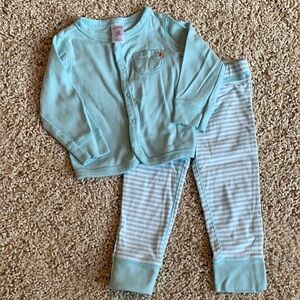 Carter's Baby Boy Two Piece Light Blue Pajama Set Size 12 Months